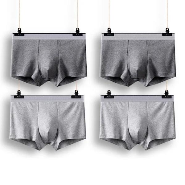 Boxer Trosor Herr Underkläder Boxers Andas Sexig Man Boxer Solid kalsonger Bekväma Plus Size Boxershorts Lot L-5XL 4pcs 2Gray2Dark L 45-50KG