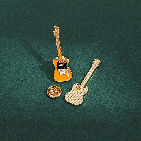 Retro musikkinstrument Gitar Brosje Tegneserie Badge Corsage Co A1