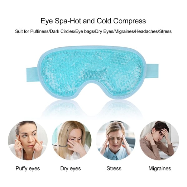 Cooling Eye Mask Återanvändbar Gel Eye Mask för svullna ögon, Ice Eye