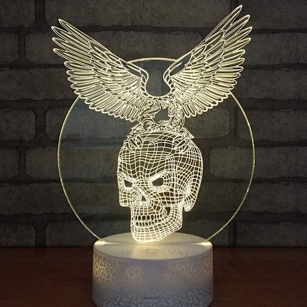 3D LED-hjort optisk illusionssensor nattlampa med smart T