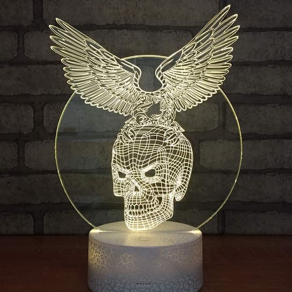 3D LED-hjort optisk illusjonssensor nattlampe med smart T