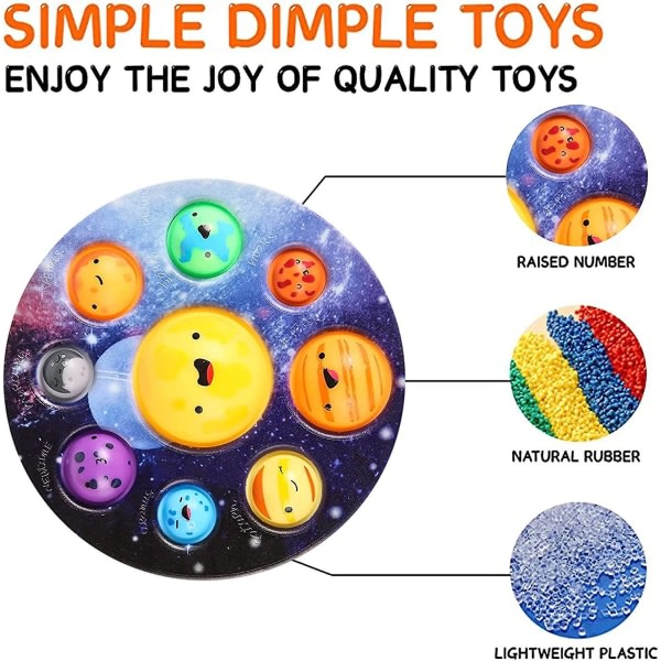 Tidig bärbar handhållen leksak solsystem Söt 8 planeter mini för barn och vuxna