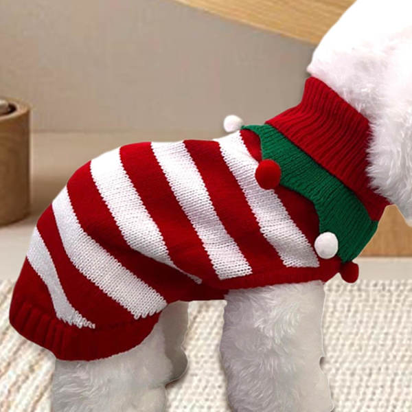 Sööt Koera Jõulupullover, Soe Pidustuste Riided Lemmikloomadele, Talvine Kootud Riietus RED XL