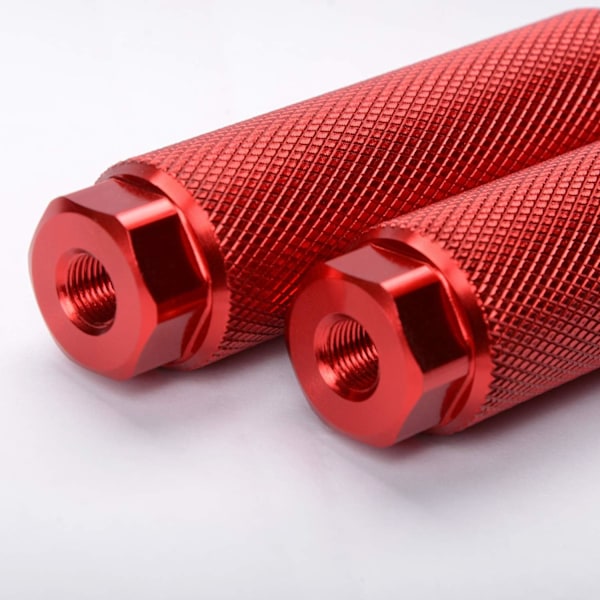 Vuwuma Amotor Sykkelpedalsett i Aluminium - Anti-Skli Fotpedal for 3/8 Tommers Aksler Red