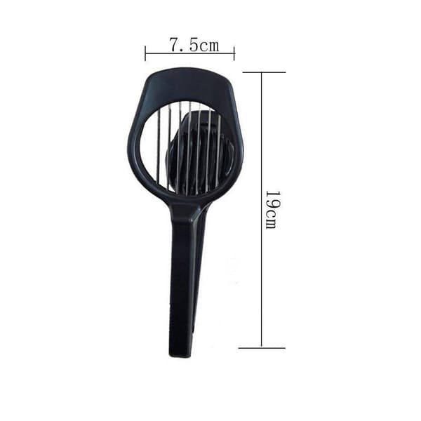 S.old - Soppkutter - Eggkutter - Fruktkutter - Blader i rustfritt stål - Plast - Svart - 7,5 cm x 19 cm