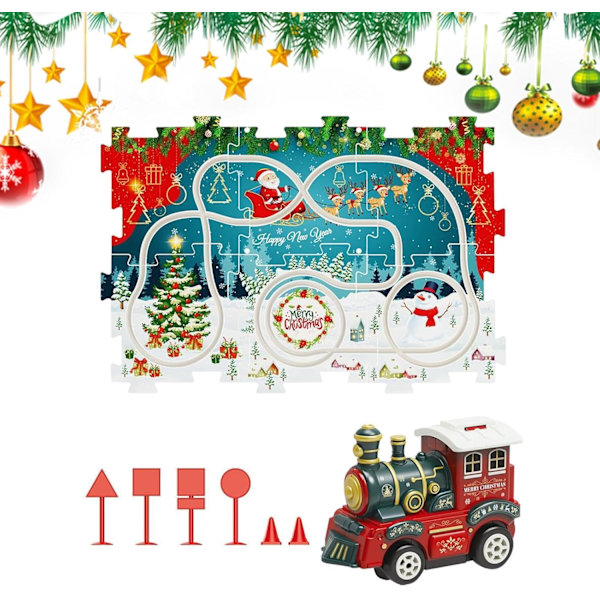 Pussel-Spårvagnsleksakssats - 13 delar Julmonteringsmodell för barn 13 pcs