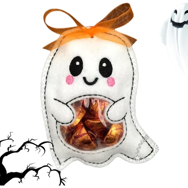 Halloween slik-eller-behandlingspose - Spøgelsesfestival gavepose, slik-eller-behandlings spøgelse slikpose med gennemsigtigt vindue til Thanksgiving Day Spöke