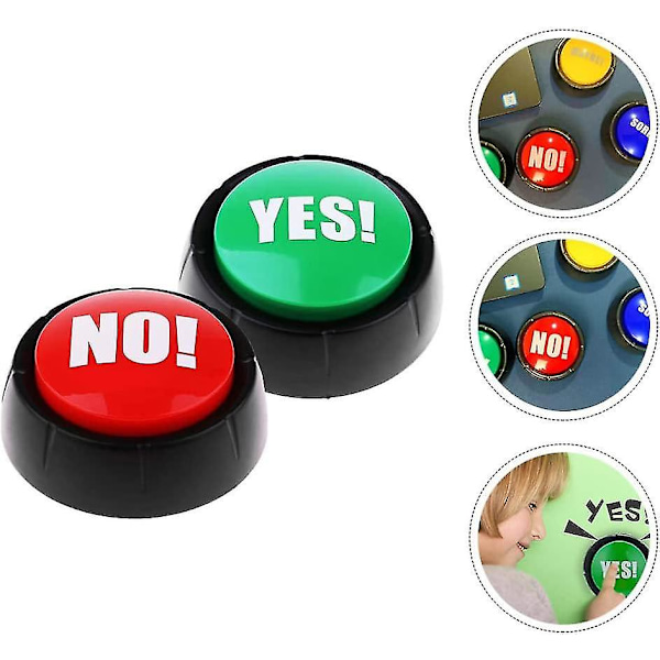 Ja-knapp og nei-knapp med lyd 2 stk Talknappar Kontor Heminlärning Buzzers Ja og nei svar Buzzers Spel Hund Pet Talking Buttons For Comm