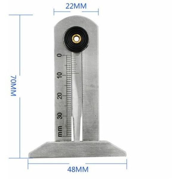 Pcs Dæktryksmåler, Bærbar Rustfrit Stål Bil Dækdybdemålere, Justerbar Dybdemåler med Låseskruer, 0 til 30 mm