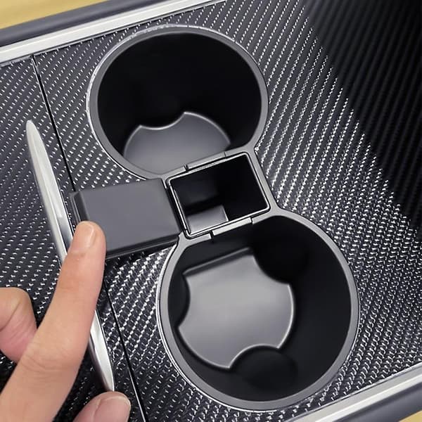 För Tesla Model 3 Y Bil Vattenkoppshållare Silikon Central Kontrollkopp Propp Dricksvattenflaska Kan Anti Fall Mount Stand Base| |-max