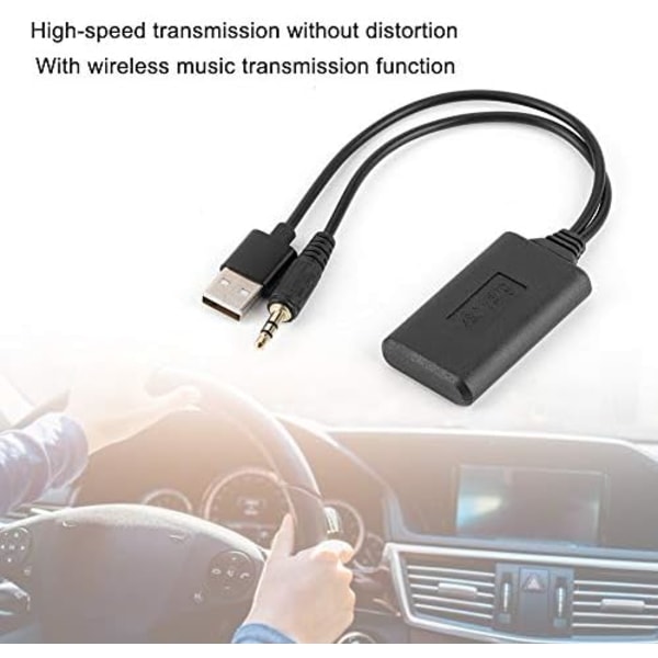 Bluetooth-mottaker Bluetooth AUX-adapter, 3,5 mm/0,14 tommer Bil AUX-lydkabel Trådløs Bluetooth-mottakeradapter HIFI Stereomusikk Auto Acc