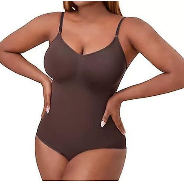 Body för kvinnor Magkontroll Shapewear Seamless Sculpting Thong Body Shaper Butt Lifter Brun S Brown S