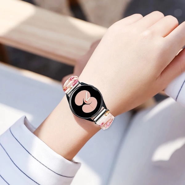 Elastisk nylon för Samsung Galaxy Watch 4 40mm 44mm band Scrunchies armband för Samsung Galaxy Watch4 Classic 42/46mm Svart Vit galaxy watch4