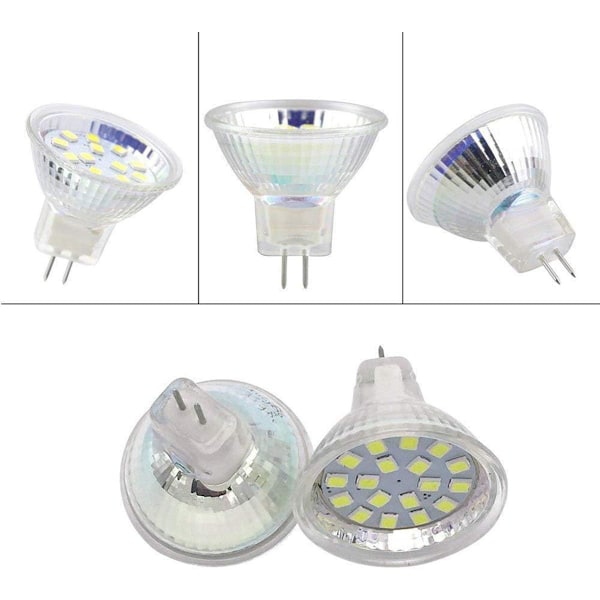 6 stk. MR11 LED-pærer GU4 Spotlight-pærer 3W 18LED (kold hvid)