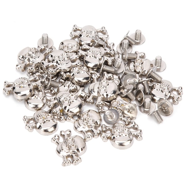20PCS DIY 15mm Punk Skull med ben Rivet Gotiska prydnader / Bagagetillbehör Ghost Head med ben Silver