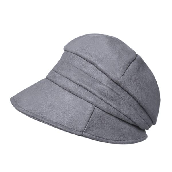 Personlig mjuk brätte åttkantig hatt Vinter Håll varm Kyltäta hattar för vandring utomhus Grå Grey