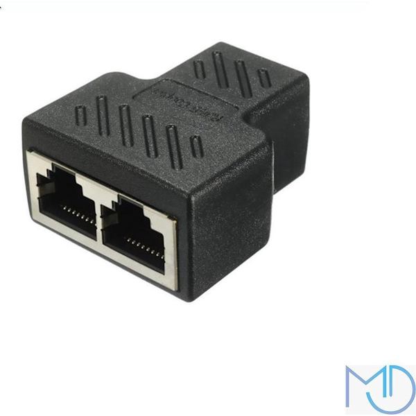 RJ45 Splitter 1 til 2 Netværksadapter - Stik - LAN