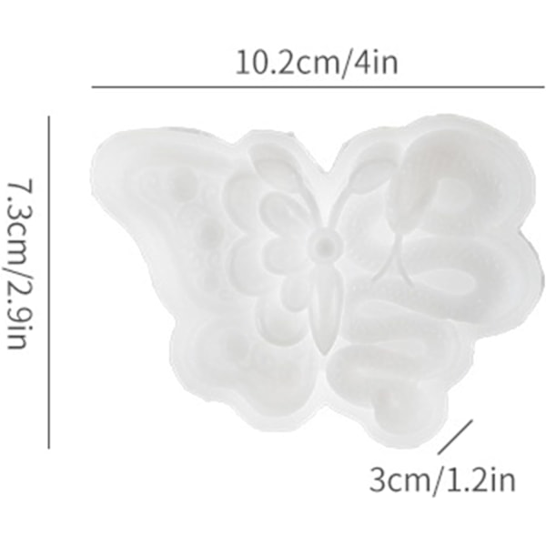 Perhosen muotoinen silikonimuotti - Lievity Butterfly Shape Candle Making Molds - Muotit saippuan, auton avaimenperän, kynttilän, koristeen, veistoksen tekemiseen fjäril orm
