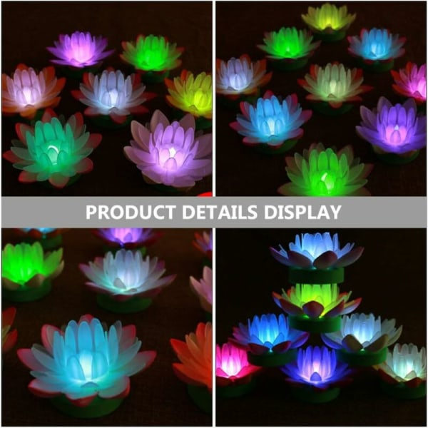 2 kpl Purppura LED kelluva lootusvalo Vedenpitävä aurinkokennoallas Vesi Lilja Kelluva lyhty Lotus Kukka Puutarha-allas Koristelu