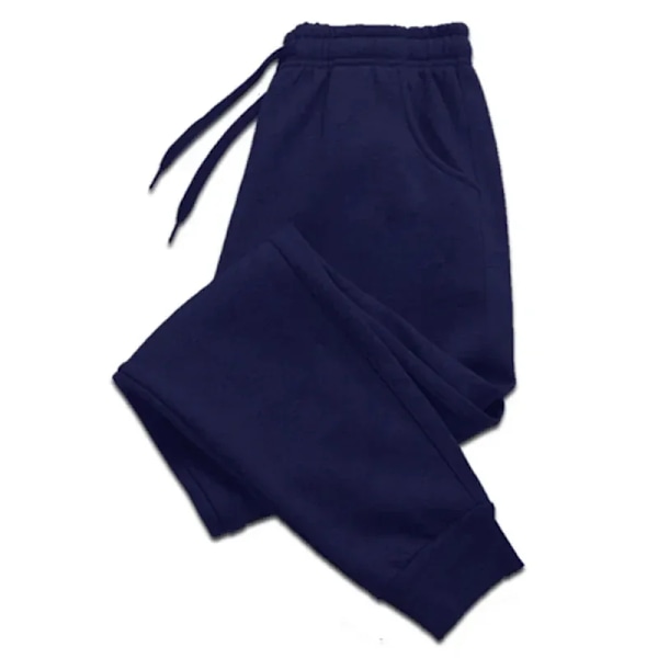 Män Sweatbyxor Mode Mångsidig Baggy Jogging Byxor Utomhus Hög Kvalitet Bekväm Sport Casual Hot Tracksout Tro User 2024 Navy S