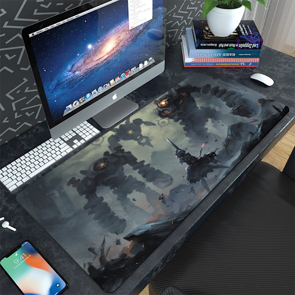 Genshin Impact Anime Kontor Tastatur Computer Skrivebordsunderlag Stort Kreativt Underlag Vandtæt Smudsafvisende Tyk Musemåtte，400*900*3mm