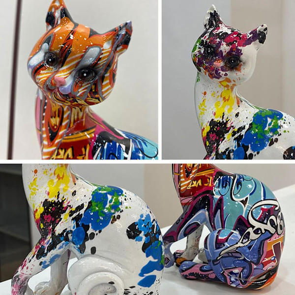 Harts graffiti kattestatuer | Dekorative pyntefigurer | Bardisk og tilbehør til boligindretning Allt