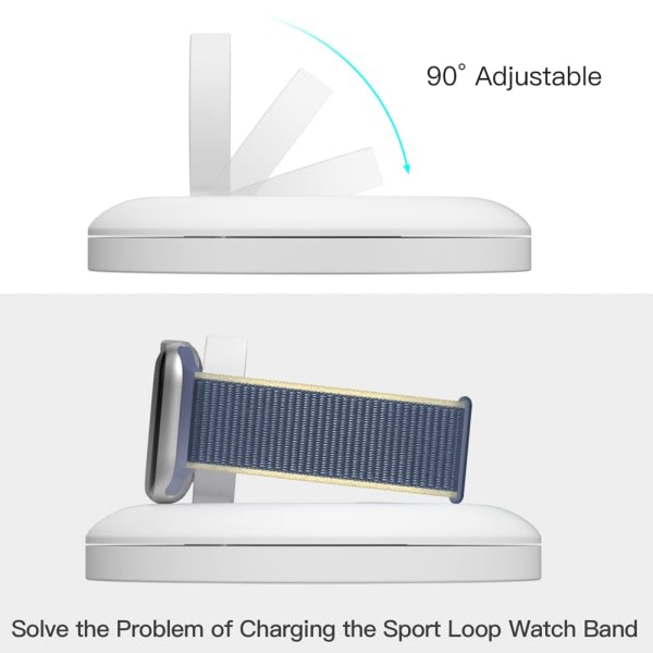 CQBB QS-01 Tillämplig Apple Watch lagrings- och laddningsbas - Vit. Bärbar bashållare för laddstationshantering