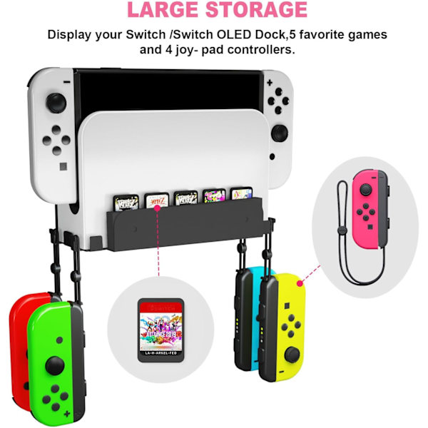 Vægmonteringskit til Nintendo Switch/OLED, 2-i-1 PS5 Controller & Headset Hanger