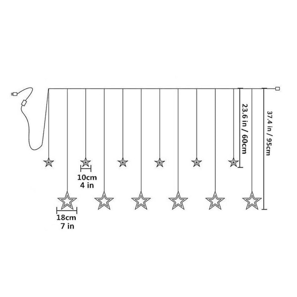 SQBB Star Led Ljuskedja Ljusgardin Ljus Nät Fönster Trädgård Utomhus Rgb Färgglad