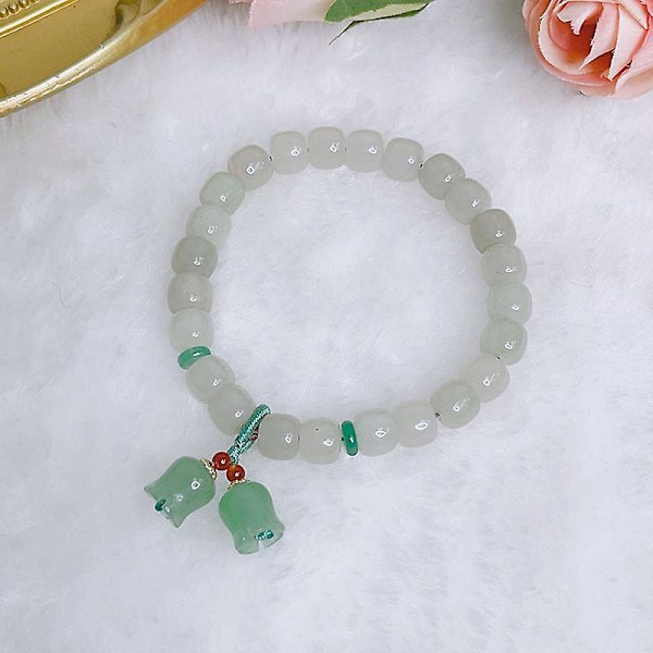 Klokblomst blomst og jade håndsmykke fødselsdag gave