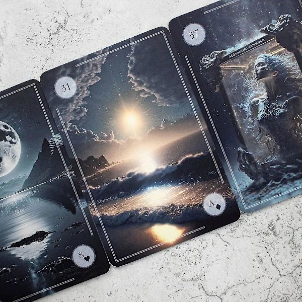 44 st/ sett Moonlight Night Oracle-kort med guidebok Tarot Prophecy Divination Party Interactive Deck Brädspel Leksakspresent
