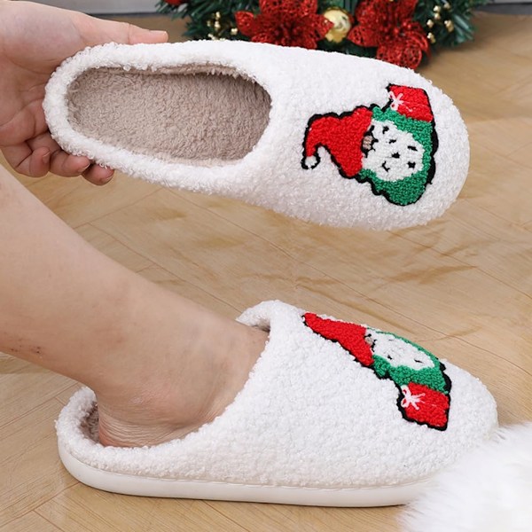 Varma och mysiga älg-julklappstofflor, plysch-inneskor för kvinnor och män Dwarf H 44/45 EU