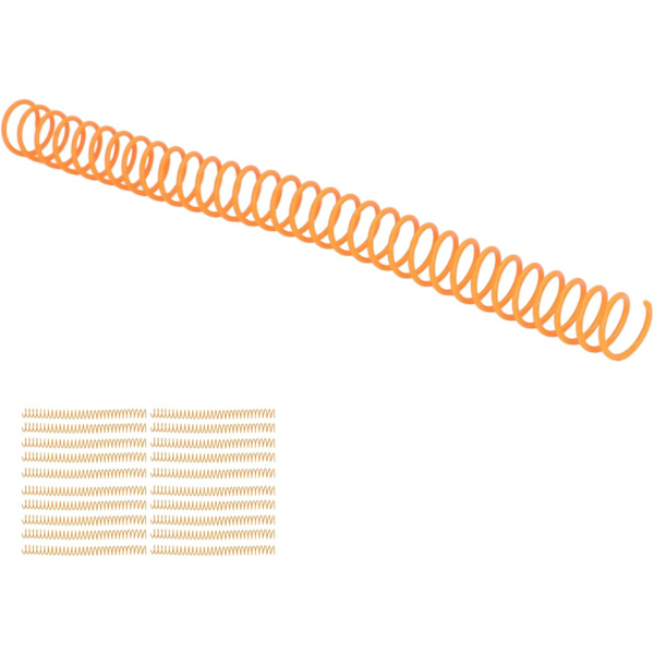 Spiralbundna spolar, 20 stycken, spiralbundna plastspolar, 19 mm, 3/4 tum innerdiameter, 30 hål, spiraler för A4 och A5 anteckningsböcker (orange) apelsin