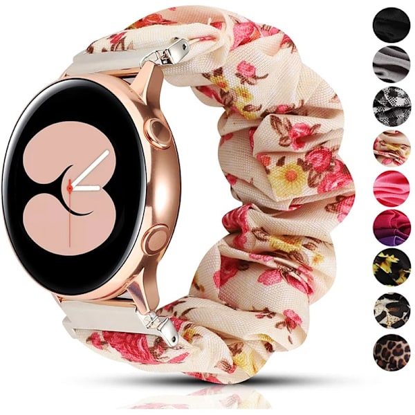 Elastinen nylon Samsung Galaxy Watch 4 40mm 44mm rannekkeet Scrunchies rannekkeet Samsung Galaxy Watch4 Classic 42/46mm Musta Valkoinen active2