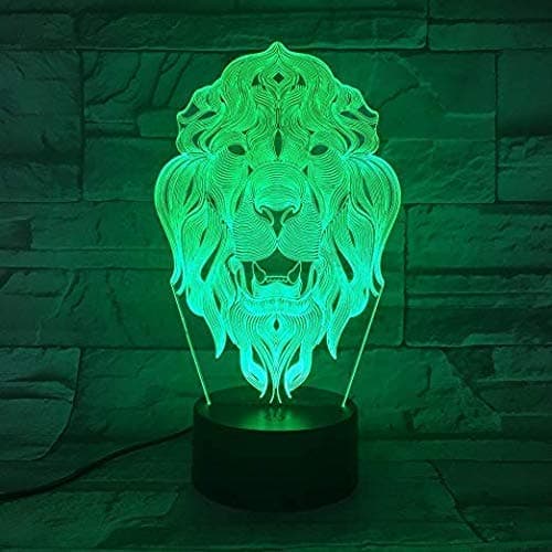 3D Løve Tiger Natlampe Led Touch Switch Dekor Bordplade