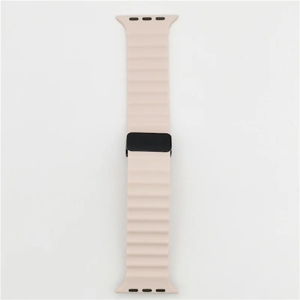 Magnetisk spænde til Apple Watch Band Ultra 2 49mm 45mm 44mm 40mm 41mm 38 42mm Silikonarmbånd iWatch Series 7 6 3 se 8 9 Sand Pink 38mm 40mm 41mm