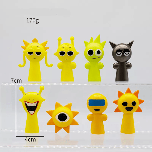 8-pak Sprunki Actionfigurer Blødt Legetøj Perfekt til Komfort og Fantasi Julegave, Fest C
