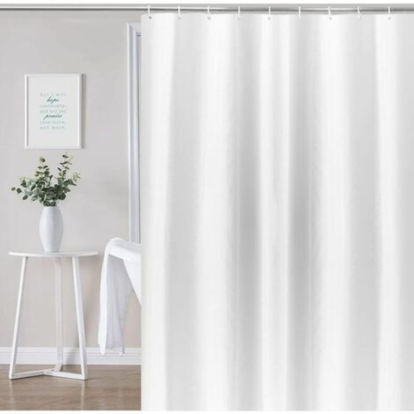 EKSTRA LANG DUSJFORHENG høyde hvit for badet, bredt badeforheng laget av antimugg polyester, vanntett