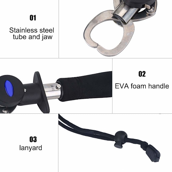 15 kg Våg Fiskegrepp Gripper Fisk Läpp Grabber med Måttband