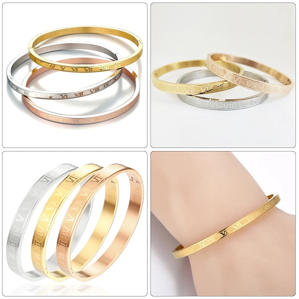 Trendikäs kristalliranneke naisille Muodikkaat rannekkeet Titanium Love Pulseiras Rannekkeet ruostumattomasta teräksestä Naisellinen koru Lahja RN-Gold-4mm