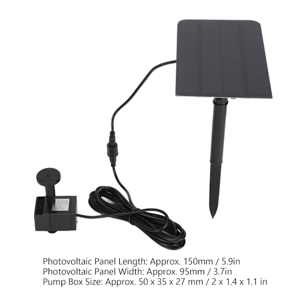 Solcellefontæne damppumpe 200L/H solvandspumpe USB-drevet landskabshave fontæne pumpe