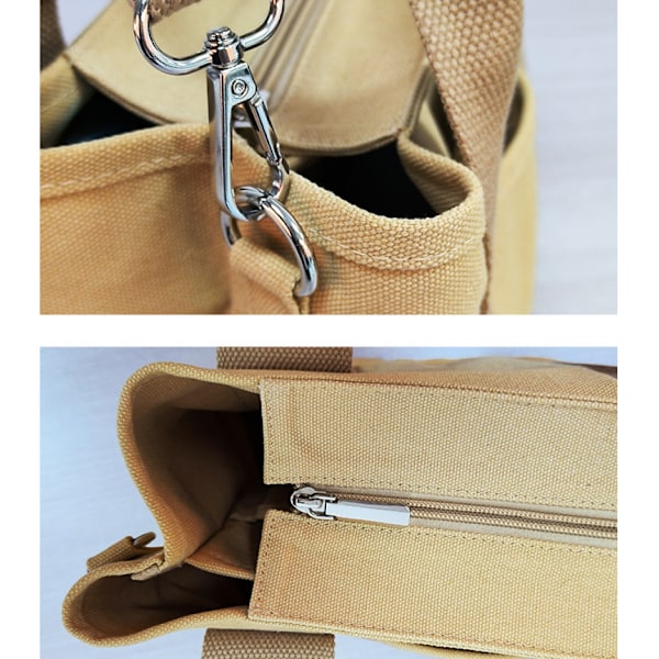 Kvinder Canvas Tote Håndtasker Casual Skuldertaske Arbejdstaske Crossbod