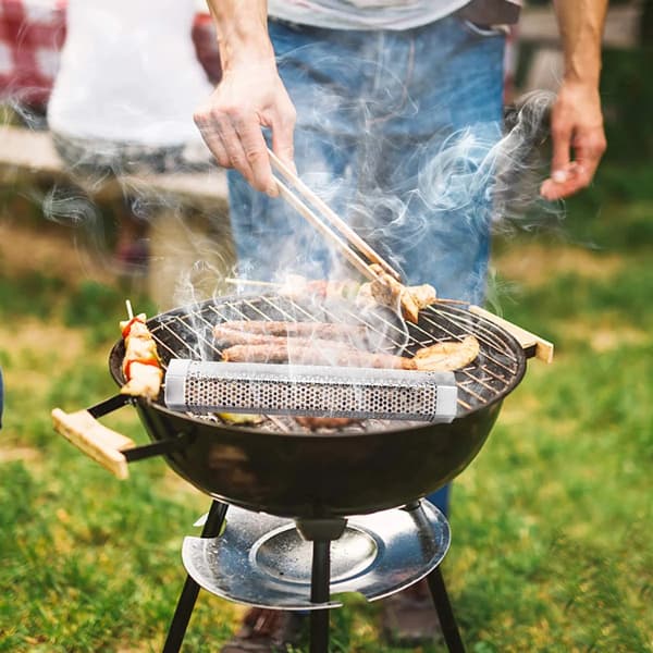 Pille Røgrør 2-pak, 12 Tommer Rustfrit Stål BBQ Trærøger til Kold og Varm Rygning