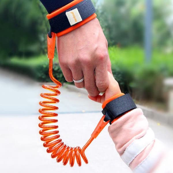 Håndledssele / Armbånd til børn / Anti-løbssele / Småbørnsline - 1,5 meter - Orange