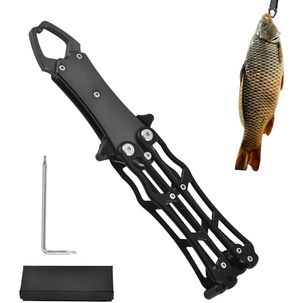Fiskgripare & Utrustningsorganisatör, Robust Fiskhanteringsverktyg, Krokhjälp Black