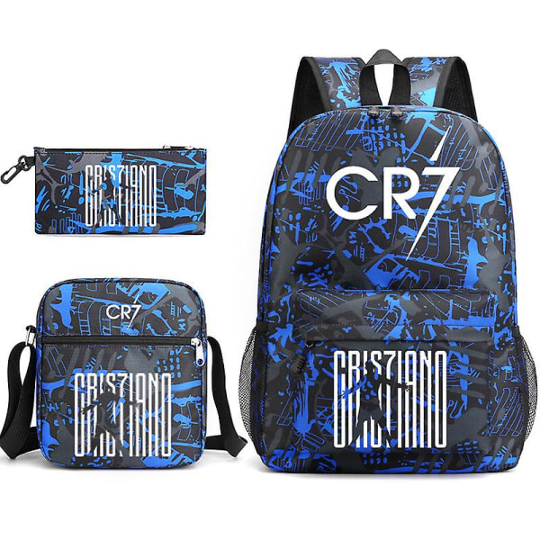 SQBB Fashion Cr7 3st Sets Ryggsäck Mochila Nya Studenter Kapacitet Skolväskor Bokväska Resväska 1 Only Case