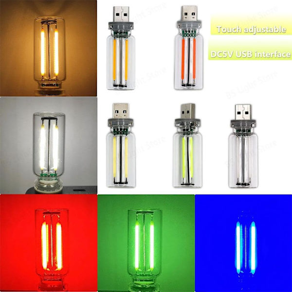 Mini USB Bil Natlys - Berøringsstyret LED Stemningslys til Bilskab & Soveværelse, Model B b