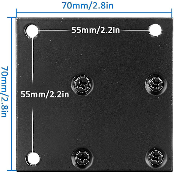 Højdejusterbare møbler i aluminiumlegering Ben Badrumsskab Ben, 5-40 cm, matsort, med skruer