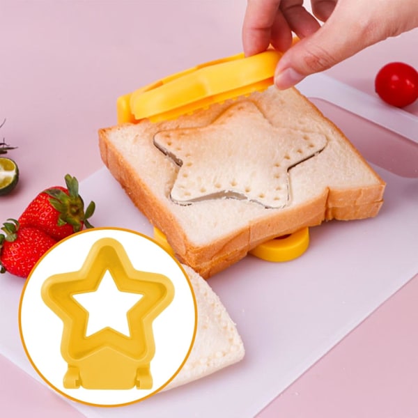 Dinosaur Sandwich Cutter för Barn - Kantlös Sandwich & Keksförslutare, Gul Yellow