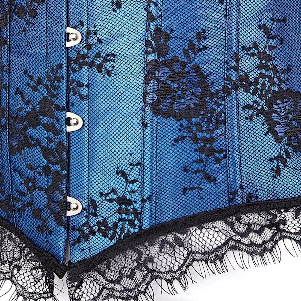 Naisten korsetit Overbust Bustier Top Gothic Sexy Olkapää 8127blue 2XL 8127blue 2XL